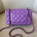 CHANEL Handbag Chanel 22S Light Purple Lambskin Quilted Mini Rectangular Single Flap LGHW -Knockoff
