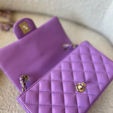 CHANEL Handbag Chanel 22S Light Purple Lambskin Quilted Mini Rectangular Single Flap LGHW -Knockoff
