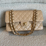 CHANEL Handbag Chanel Beige Clair Caviar Quilted Classic Flap  Medium GHW -Knockoff
