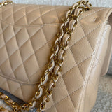 CHANEL Handbag Chanel Beige Clair Caviar Quilted Classic Flap  Medium GHW -Knockoff
