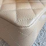 CHANEL Handbag Chanel Beige Clair Caviar Quilted Classic Flap  Medium GHW -Knockoff
