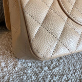 CHANEL Handbag Chanel Beige Clair Caviar Quilted Classic Flap  Medium GHW -Knockoff
