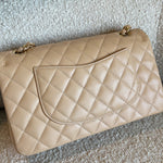 CHANEL Handbag Chanel Beige Clair Caviar Quilted Classic Flap  Medium GHW -Knockoff
