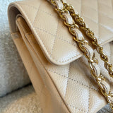 CHANEL Handbag Chanel Beige Clair Caviar Quilted Classic Flap  Medium GHW -Knockoff
