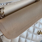 CHANEL Handbag Chanel Beige Clair Caviar Quilted Classic Flap  Medium GHW -Knockoff
