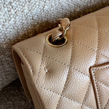 CHANEL Handbag Chanel Beige Clair Caviar Quilted Classic Flap  Medium GHW -Knockoff
