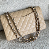 CHANEL Handbag Chanel Beige Clair Caviar Quilted Classic Flap Medium SHW -Knockoff
