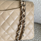 CHANEL Handbag Chanel Beige Clair Caviar Quilted Classic Flap Medium SHW -Knockoff
