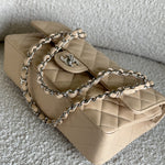 CHANEL Handbag Chanel Beige Clair Caviar Quilted Classic Flap Medium SHW -Knockoff
