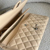 CHANEL Handbag Chanel Beige Clair Caviar Quilted Classic Flap Medium SHW -Knockoff
