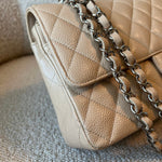 CHANEL Handbag Chanel Beige Clair Caviar Quilted Classic Flap Medium SHW -Knockoff
