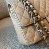 CHANEL Handbag Chanel Beige Clair Caviar Quilted Classic Flap Medium SHW -Knockoff
