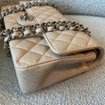 CHANEL Handbag Chanel Beige Clair Caviar Quilted Classic Flap Medium SHW -Knockoff
