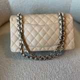 CHANEL Handbag Chanel Beige Clair Caviar Quilted Classic Flap Medium SHW -Knockoff
