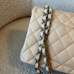 CHANEL Handbag Chanel Beige Clair Caviar Quilted Classic Flap Medium SHW -Knockoff
