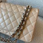 CHANEL Handbag Chanel Beige Clair Caviar Quilted Classic Flap Medium SHW -Knockoff
