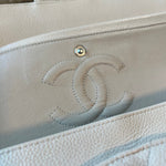 CHANEL Handbag Chanel Beige Clair Caviar Quilted Classic Flap Medium SHW -Knockoff
