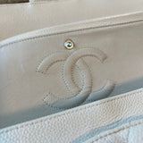 CHANEL Handbag Chanel Beige Clair Caviar Quilted Classic Flap Medium SHW -Knockoff
