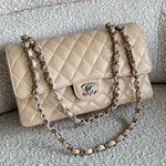 CHANEL Handbag Chanel Beige Clair Caviar Quilted Classic Flap Medium SHW -Knockoff
