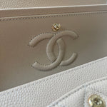 CHANEL Handbag Chanel Beige Clair Caviar Quilted Small Classic Double Flap Gold Hardware -Knockoff
