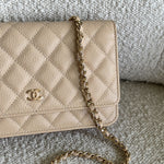 CHANEL Handbag Chanel Beige Clair Caviar Quilted Wallet on Chain GHW -Knockoff
