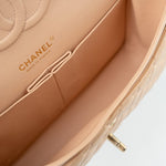 CHANEL Handbag Chanel Beige Lambskin Quilted Classic Flap Medium AGHW -Knockoff
