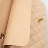 CHANEL Handbag Chanel Beige Lambskin Quilted Classic Flap Medium AGHW -Knockoff
