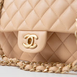 CHANEL Handbag Chanel Beige Lambskin Quilted Classic Flap Medium AGHW -Knockoff
