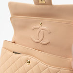 CHANEL Handbag Chanel Beige Lambskin Quilted Classic Flap Medium AGHW -Knockoff
