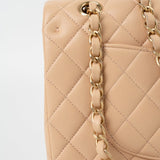 CHANEL Handbag Chanel Beige Lambskin Quilted Classic Flap Medium AGHW -Knockoff
