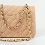 CHANEL Handbag Chanel Beige Lambskin Quilted Classic Flap Medium AGHW -Knockoff
