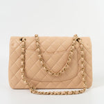 CHANEL Handbag Chanel Beige Lambskin Quilted Classic Flap Medium AGHW -Knockoff
