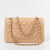 CHANEL Handbag Chanel Beige Lambskin Quilted Classic Flap Medium AGHW -Knockoff
