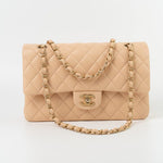 CHANEL Handbag Chanel Beige Lambskin Quilted Classic Flap Medium AGHW -Knockoff
