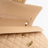 CHANEL Handbag Chanel Beige Lambskin Quilted Classic Flap Medium AGHW -Knockoff
