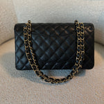 CHANEL Handbag Chanel Black Caviar Quilted Classic Double Flap Medium Gold Hardware -Knockoff
