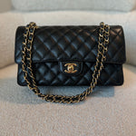 CHANEL Handbag Chanel Black Caviar Quilted Classic Double Flap Medium Gold Hardware -Knockoff
