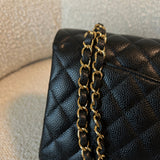 CHANEL Handbag Chanel Black Caviar Quilted Classic Double Flap Medium Gold Hardware -Knockoff
