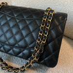 CHANEL Handbag Chanel Black Caviar Quilted Classic Double Flap Medium Gold Hardware -Knockoff
