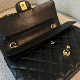 CHANEL Handbag Chanel Black Caviar Quilted Classic Double Flap Medium Gold Hardware -Knockoff
