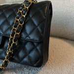 CHANEL Handbag Chanel Black Caviar Quilted Classic Double Flap Medium Gold Hardware -Knockoff
