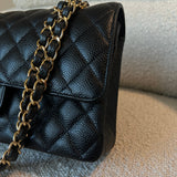 CHANEL Handbag Chanel Black Caviar Quilted Classic Double Flap Medium Gold Hardware -Knockoff
