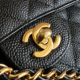 CHANEL Handbag Chanel Black Caviar Quilted Classic Flap Medium GHW -Knockoff
