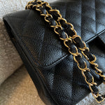 CHANEL Handbag Chanel Black Caviar Quilted Classic Flap Medium GHW -Knockoff
