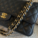 CHANEL Handbag Chanel Black Caviar Quilted Classic Flap Medium GHW -Knockoff
