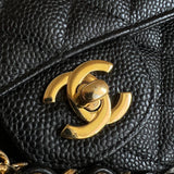 CHANEL Handbag Chanel Black Caviar Quilted Classic Flap Medium GHW -Knockoff
