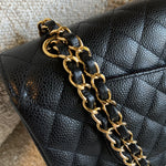 CHANEL Handbag Chanel Black Caviar Quilted Classic Flap Medium GHW -Knockoff
