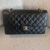 CHANEL Handbag Chanel Black Caviar Quilted Classic Flap Medium LGHW -Knockoff
