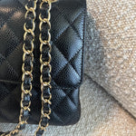 CHANEL Handbag Chanel Black Caviar Quilted Classic Flap Medium LGHW -Knockoff
