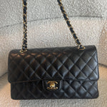 CHANEL Handbag Chanel Black Caviar Quilted Classic Flap Medium LGHW -Knockoff
